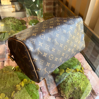 LOUIS VUITTON Speedy 30 Brown Monogram Canvas Satchel Bag