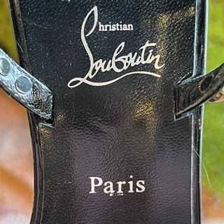 CHRISTIAN LOUBOUTIN Black Patent Leather Wedges SZ 37 (US 7)