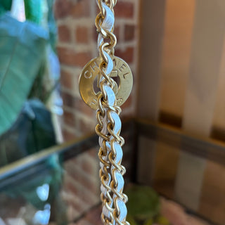 CHANEL White Shiny Crumpled Wavy CC Hobo Small