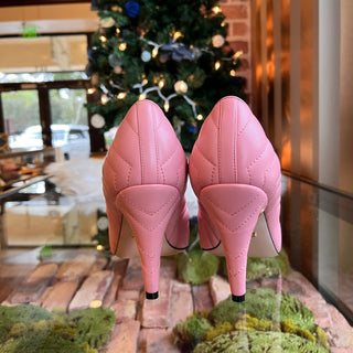 GUCCI Charlotte Pink Chevron Pumps Heels Sz 39.5(39.5US)