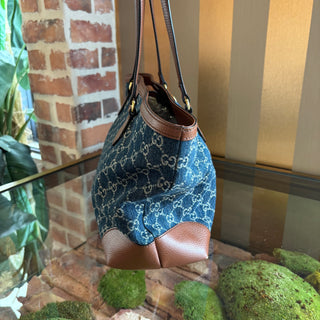 GUCCI GG Denim Ophidia Medium Tote