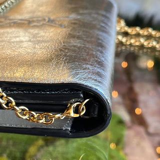 SAINT LAURENT Belle De Jour Silver Chain Clutch