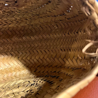 CHLOE Brown Wicker Marcia Raffia Woven Crossbody