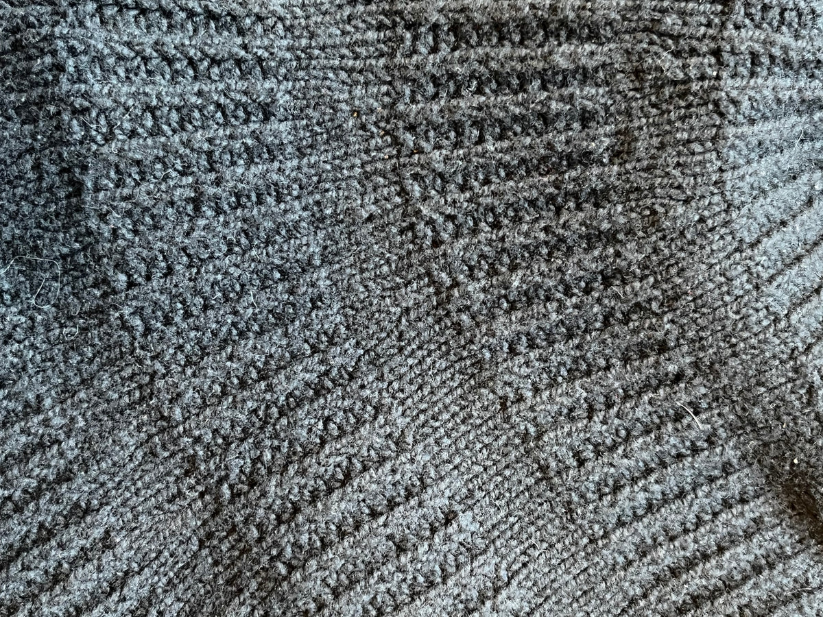 BURBERRY Black Merino Wool Blend Knitted Cape Shrug