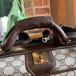 GUCCI Beige GG Supreme Canvas Vintage Suitcase