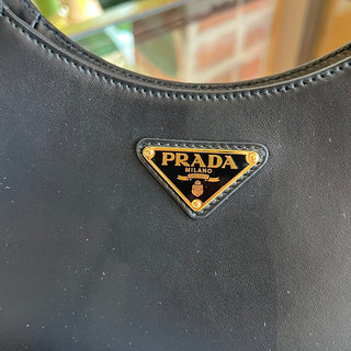 PRADA Cleo Black Leather Hobo Bag