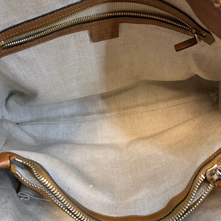 GUCCI Marrakech Beige Tan GG Canvas Tote Bag