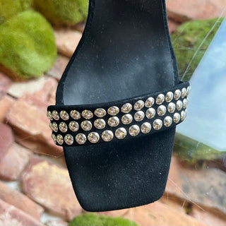 GIUSEPPE ZANOTTI Black Suede Stud Sandals SZ 40 (US 10)