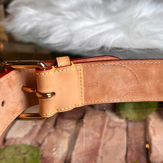 LOUIS VUITTON Belt Vachetta Studded Belt SZ80/32(4US)