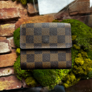 LOUIS VUITTON Vintage Damier Ebene Elise Snap Wallet