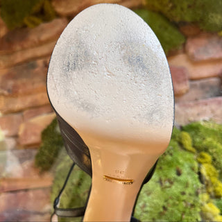 GUCCI Black Leather Angel Platform Sandals SZ 38 (US 8)