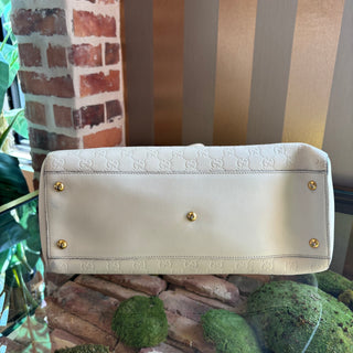 GUCCI White Signature Monogram Tote