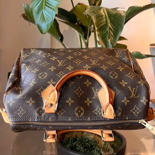 LOUIS VUITTON Speedy 30 Brown Monogram Canvas Satchel
