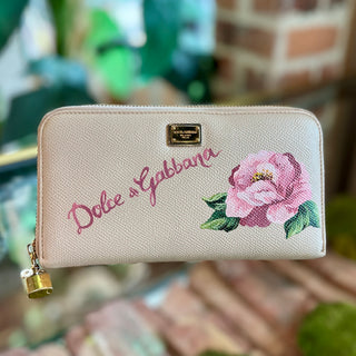 DOLCE & GABBANA Beige Floral Wallet TS3847