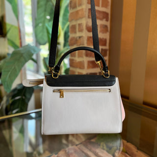 CELINE Small Tri-Color Black & Pink Smooth Calfskin and Nubuck Tote Bag