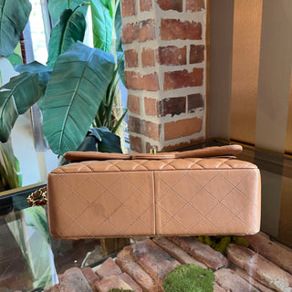 CHANEL Classic Jumbo Double Flap Camel Quilted Lambskin Shoulder Bag