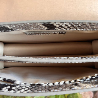 TORY BURCH Parker Convertible Snake Skin Embossed Leather Shoulder Bag