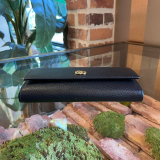 GUCCI Marmont GG Black Grained Calfskin Wallet