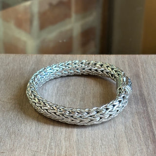 JOHN HARDY Woven Silver Black Saphire Bracelet