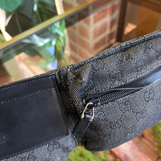 GUCCI Black Denim GG Monogram Belt Bag