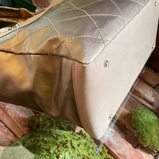 CHANEL Paris Biarritz Large Gold Metallic Coated Canvas Tote Bag ADI1184