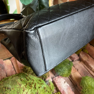 CHANEL GST Grand Shopper Black Caviar Leather Quilted Tote