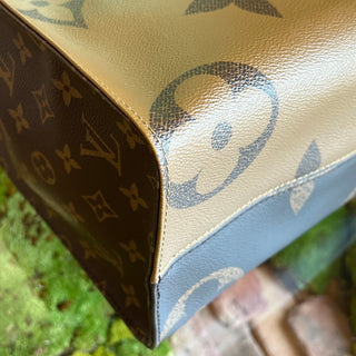 LOUIS VUITTON Onthego MM Brown Monogram Reverse Giant Monogram Canvas Tote Bag