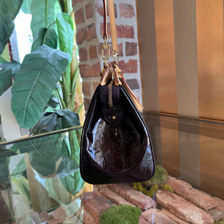 LOUIS VUITTON  Brea PM Amarante Monogram Vernis Satchel Bag