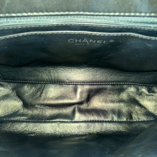 CHANEL Black Patent Leather Single Flap Shoulder Bag DIA316