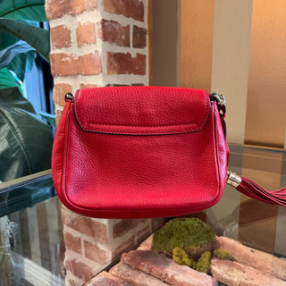 GUCCI Mini Red Pebbled Calfskin Leather Soho Crossbody