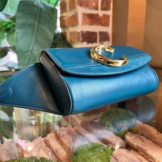 CHLOE C Belt Smoky Blue Calfskin Suede Belt Bag