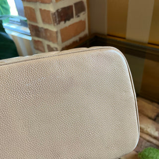 CHANEL Medallion Beige Quilted Caviar Leather Tote Bag