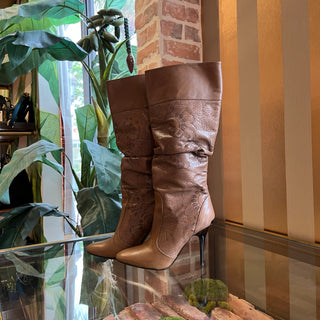 BURBERRY Brown Laser Cut Boots SZ37.5(7.5US)