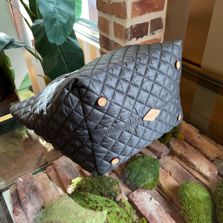 MZWAWLLACE Metro Gray Quilted Nylon Tote