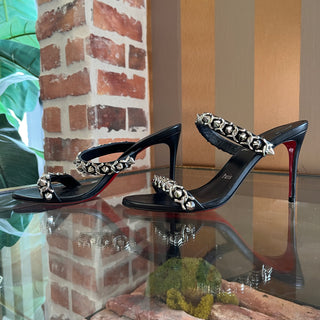 LOUBOUTIN Black Leather Stud Heels SZ 36 (US 6)