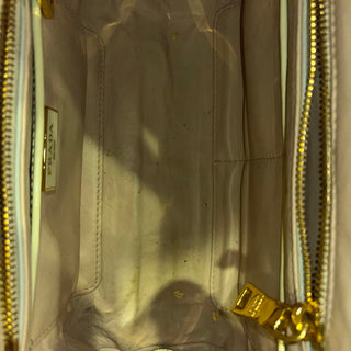 PRADA Pyramid Studded Gold Saffiano Lux Leather Satchel