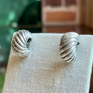 DAVID YURMAN 925 Sterling Silver Huggie Cable Earrings