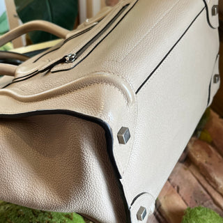 CELINE Luggage Mini Beige Drummed Calfskin Tote Bag