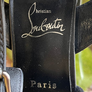 LOUBOUTIN Black Leather Gladiator Sandals SZ 38