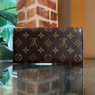 LOUIS VUITTON Coquelicot LV Monogram Canvas Emilie Wallet