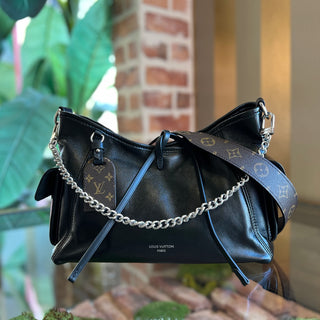 LOUIS VUITTON Carryall PM Black Lambskin Shoulder Bag