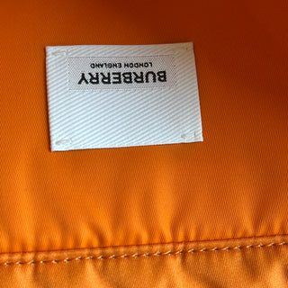 BURBERRY Orange Logo Print Nylon Tote Bag