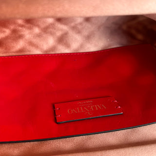 VALENTINO Magenta Rockstud Embellished Leather Clutch