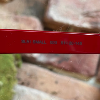 SAINT LAURENT SL51 003 Red Acetate Square Sunglasses