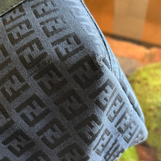 FENDI Charm Black Zucchino Canvas Vintage Tote