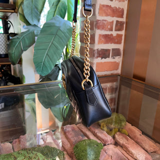 GUCCI GG Marmont Small Black Calfskin Matelasse Chain Crossbody