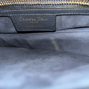 Dior Navy Blue Grained Calfskin Leather Saddle Bag