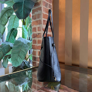 LOUIS VUITTON Neverfull MM Black Empriente Leather Tote Bag