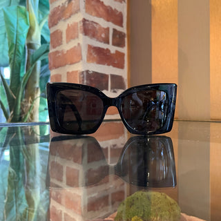 SAINT LAURENT SL M119 BLAZE YSL Black Acetate Oversized Sunglasses