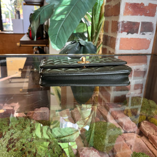 CHANEL Pillow Crush Wallet On Chain Olive Green Lambskin Crossbody